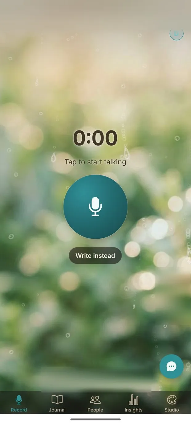 The Shower Talk recorder, ready to start an entry